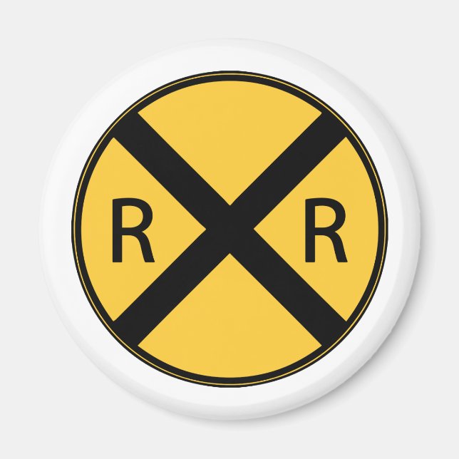 Road Sign Railroad Crossing Magnet (Front)