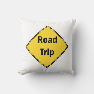 Road Sign- Road Trip Throw Pillow