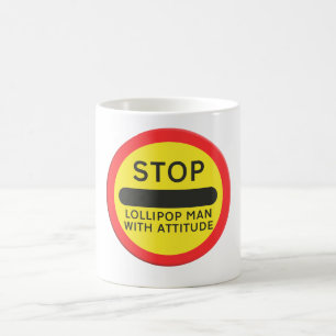 Road sign school childrens crossing Lollipop man w Coffee Mug