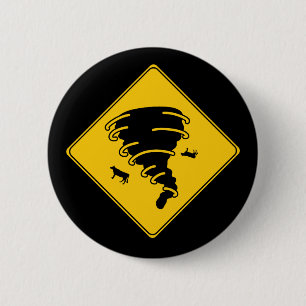 Road Sign- Tornado 2 Inch Round Button