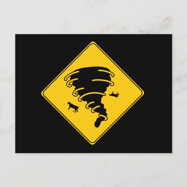 Road Sign- Tornado Postcard (Front)