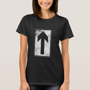 Road Sign Warning One Way Direction T Shirt Vintag