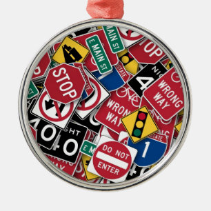 Road signs design metal ornament