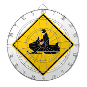 Road Snowmobile Warning Sign Snow Winter Dartboard