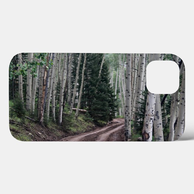 Road Through The Birch Trees iPhone Cases (Back (Horizontal))