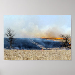 Road Through the Prairie Burn Poster