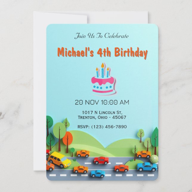 Road to Adventure Birthday Party Invitation (Front)