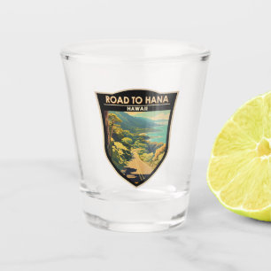 Road to Hana Maui Hawaii Travel Art Vintage Shot Glass