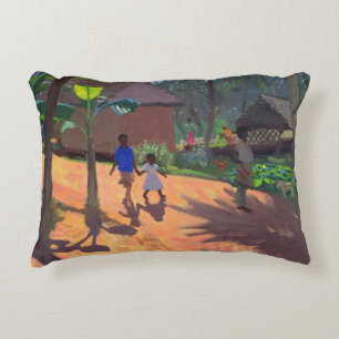 Road to Kovalum Beach Kerala 1996 Accent Pillow