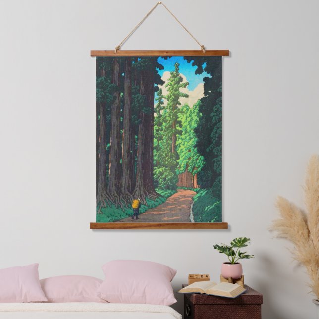 Road to Nikko by Kawase Hasui Japanese Art  Hanging Tapestry (Bedroom)