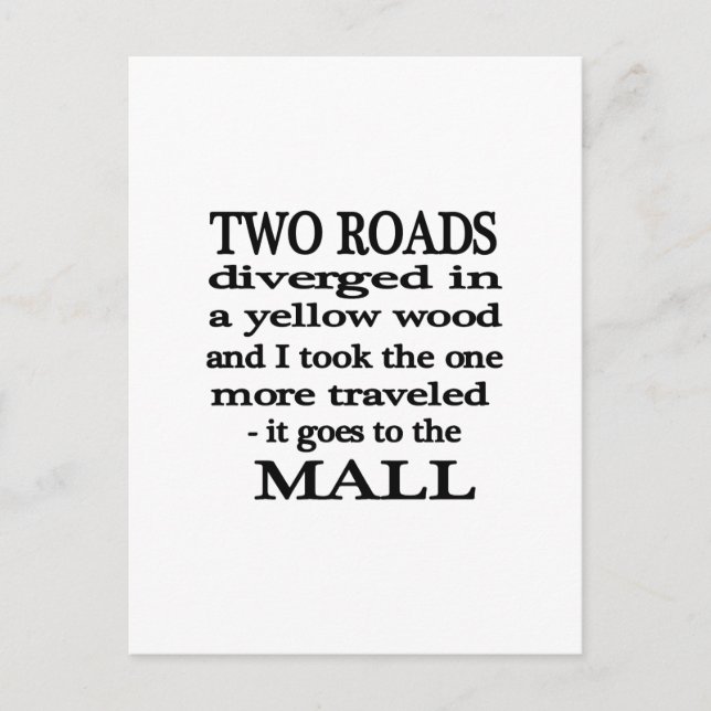 Road to the Mall Postcard (Front)