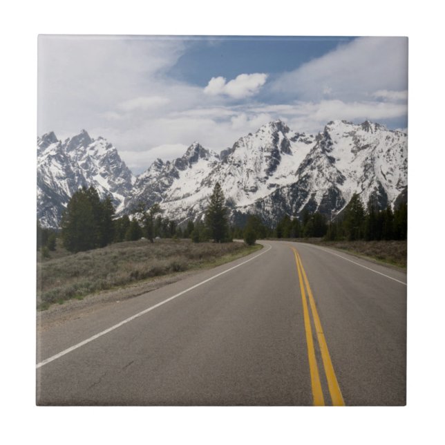 Road to the Teton Mountain Range Tile (Front)