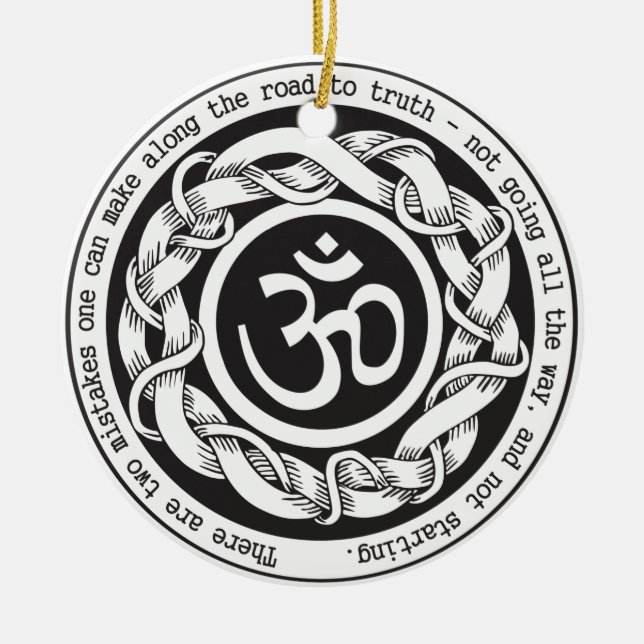 Road to Truth Devanagari Om Symbol Ceramic Ornament (Front)