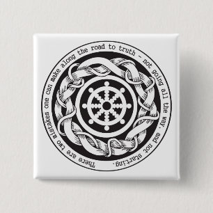 Road to Truth Dharma Wheel 2 Inch Square Button