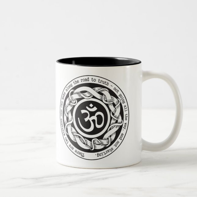 Road to Truth Om Two-Tone Coffee Mug (Right)