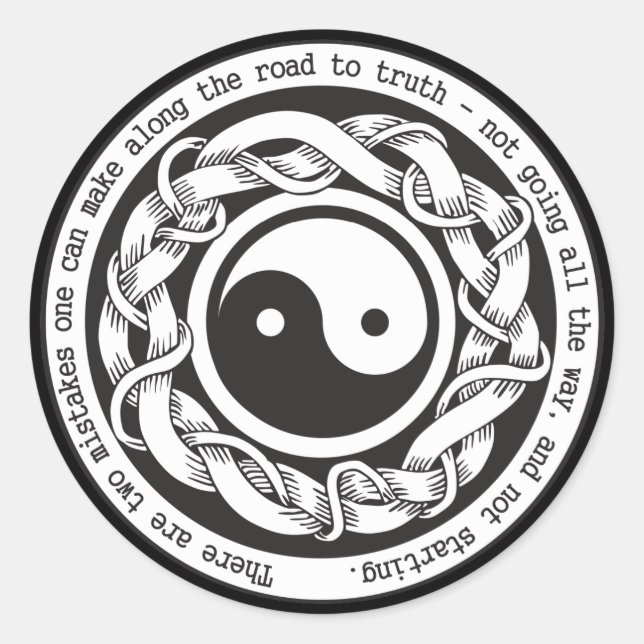 Road to Truth Yin Yang Classic Round Sticker (Front)
