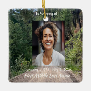 Road trail Memorial Prayer Card Photo Keepsake Ceramic Ornament