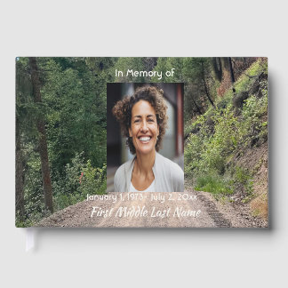 Road trail Memorial Prayer Card Photo Keepsake Guest Book