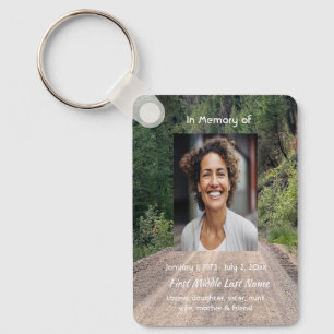 Road trail Memorial Prayer Card Photo Keepsake Keychain