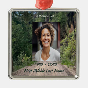 Road trail  Memorial Prayer Card Photo Keepsake Metal Ornament