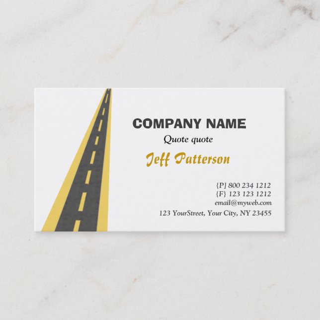 Road Travel Travelling Business Card (Front)