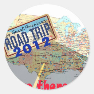 Road Trip 2012 - Are We There Yet? Classic Round Sticker
