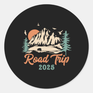 Road Trip 2025 Vacation Girls Trip Adventure Gift  Classic Round Sticker