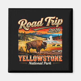 Road Trip 2026 Wyoming Mountains National Park Magnet