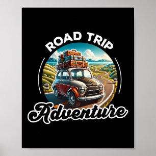 Road Trip Adventure Car Poster