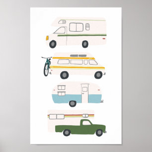 ROAD TRIP! Campervan vanlife RV Trailer Poster