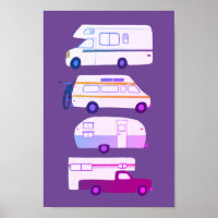 ROAD TRIP! Campervan vanlife RV Trailer Purple