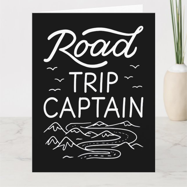 Road Trip Captain I - RV Pilot Camping Vacation Card (Front)