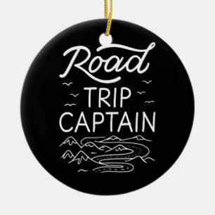 Road Trip Captain I - RV Pilot Camping Vacation Ceramic Ornament