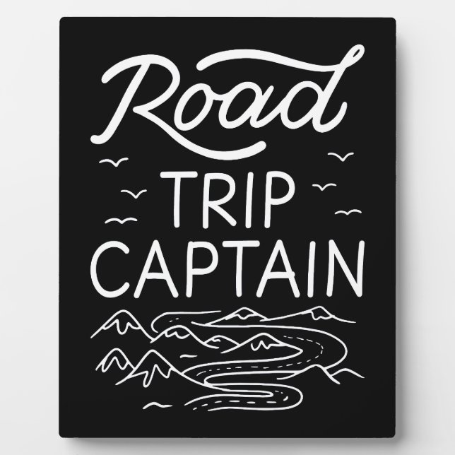 Road Trip Captain I - RV Pilot Camping Vacation Plaque (Front)