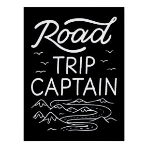 Road Trip Captain I - RV Pilot Camping Vacation Poster