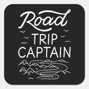 Road Trip Captain I - RV Pilot Camping Vacation Square Sticker