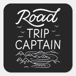 Road Trip Captain I - RV Pilot Camping Vacation Square Sticker
