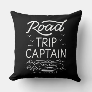 Road Trip Captain I - RV Pilot Camping Vacation Throw Pillow