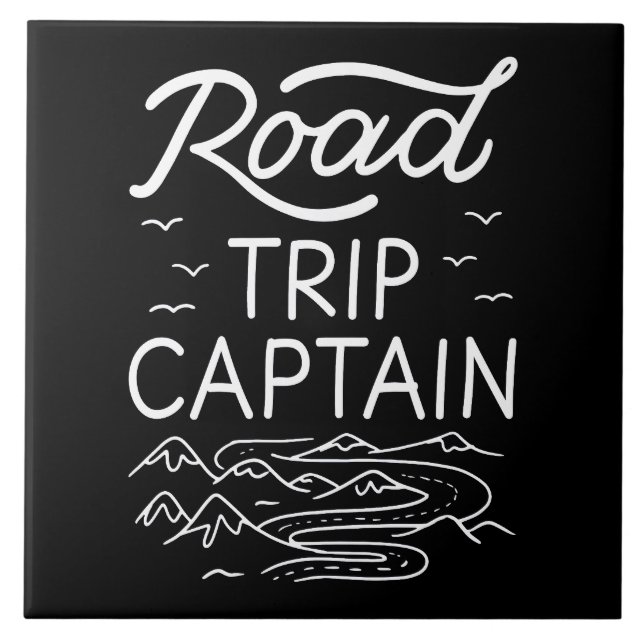 Road Trip Captain I - RV Pilot Camping Vacation Tile (Front)