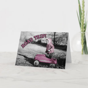 Road Trip! card - hot pink w/template
