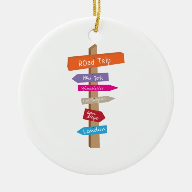 Road Trip Ceramic Ornament (Front)