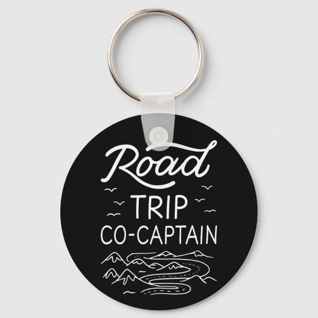 Road Trip Co-Captain I - RV Navigator Camping Love Keychain (Front)