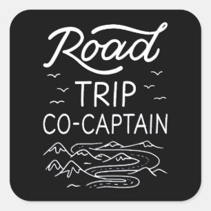 Road Trip Co-Captain I - RV Navigator Camping Love Square Sticker