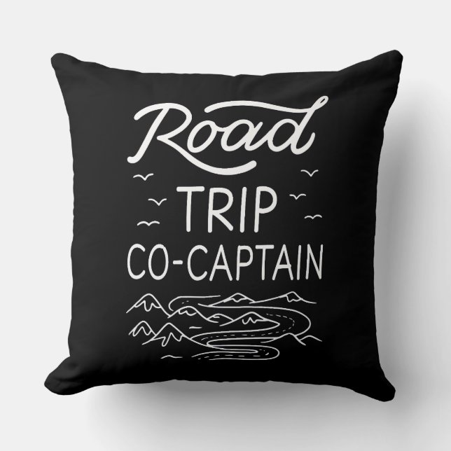 Road Trip Co-Captain I Throw Pillow (Front)
