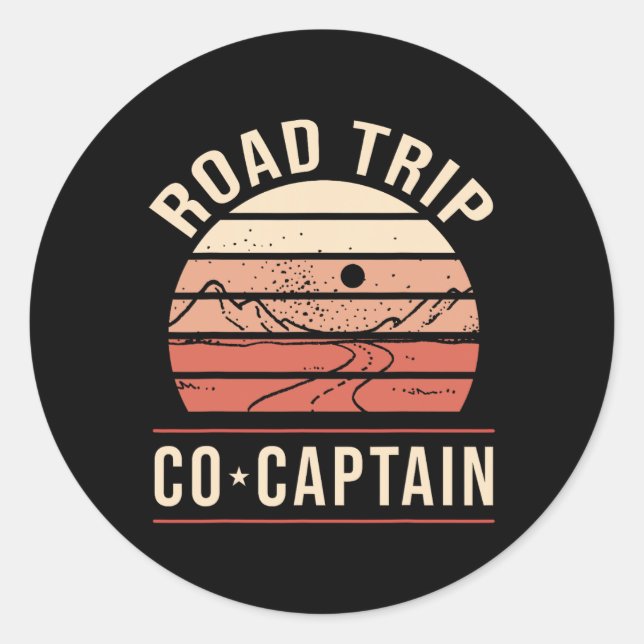 Road Trip Co Captain Road Trip  Classic Round Sticker (Front)