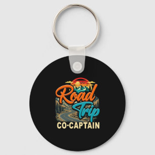 Road trip co captain travelling family camping keychain