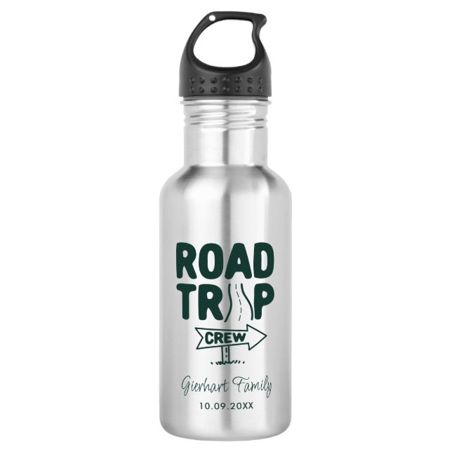 Road Trip Crew Family Vacation Custom 532 Ml Water Bottle (Front)