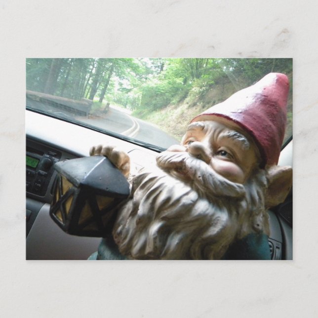 Road Trip Gnome Postcard (Front)
