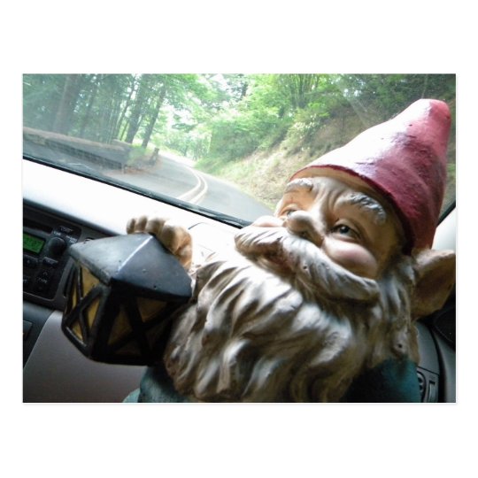 Road Trip Gnome Postcard