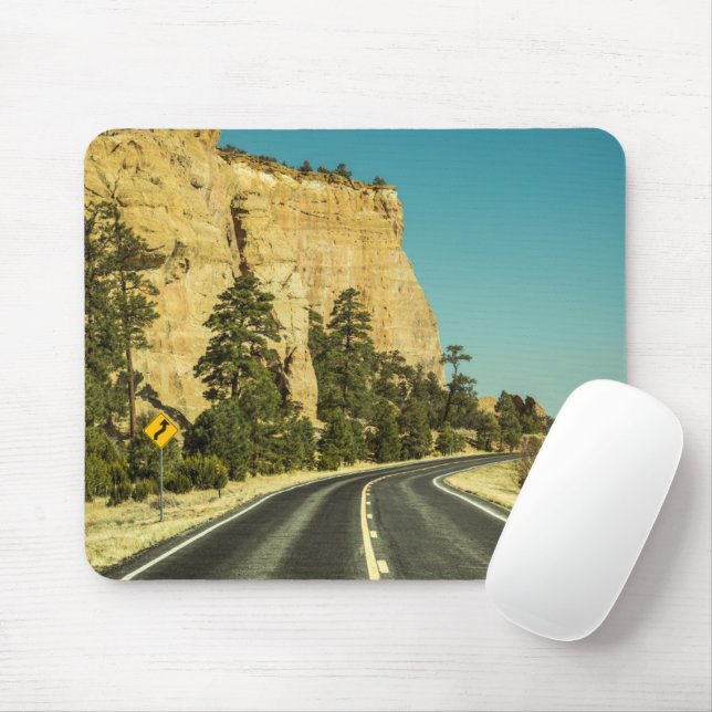 Road trip landscape photo mouse pad (With Mouse)